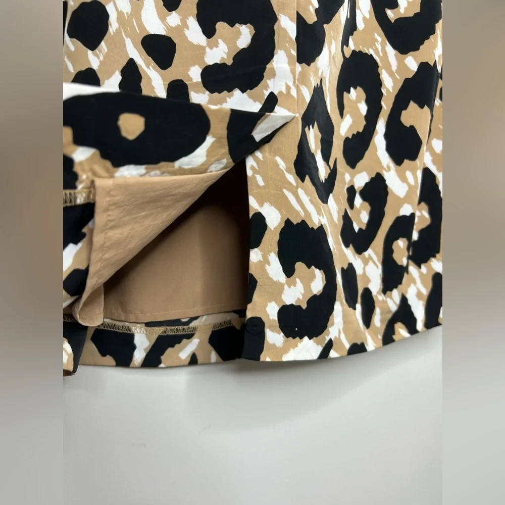 Banana Republic cheetah/leopard print black/tan/white dress. Size - 10. Pleats. - Picture 5 of 5